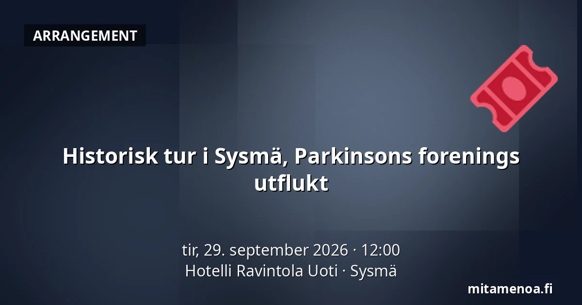 Historisk tur i Sysmä, Parkinsons forenings utflukt — Hotelli Ravintola Uoti, Sysmä