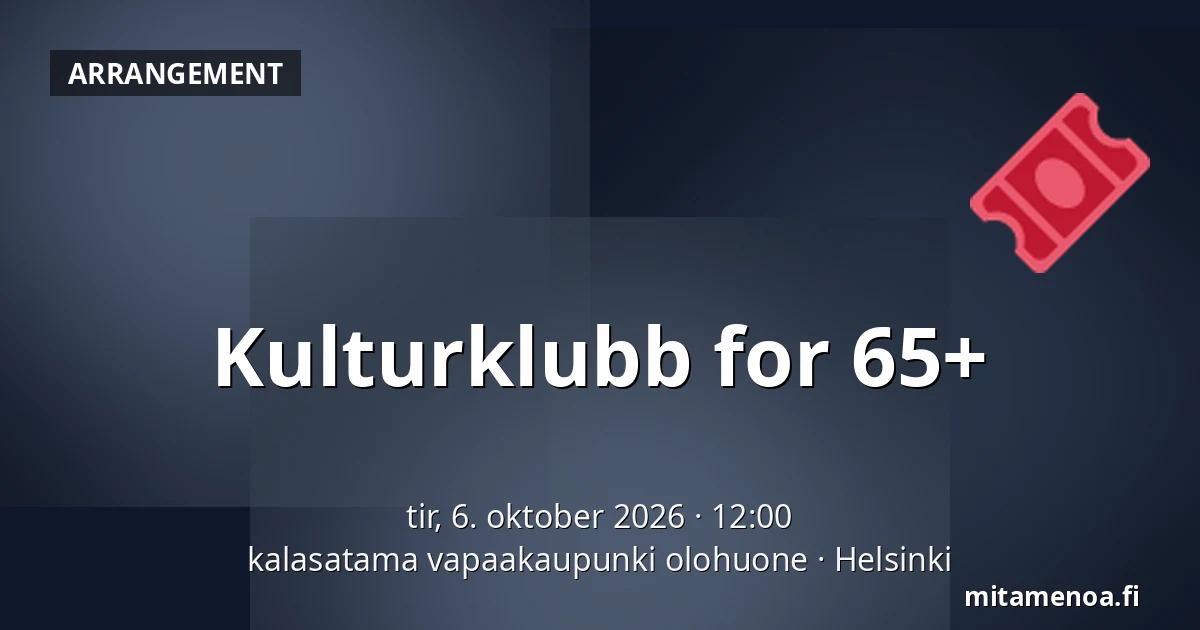 Kulturklubb for 65+ — kalasatama vapaakaupunki olohuone, Helsinki