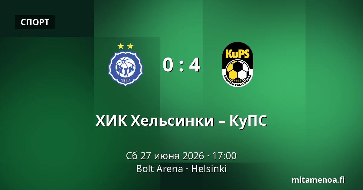 ХИК Хельсинки – КуПС — Bolt Arena, Хельсинки