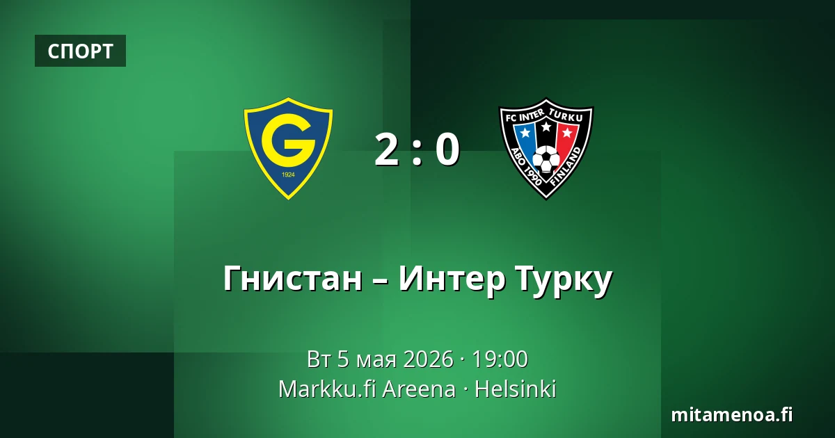 Гнистан – Интер Турку — Markku.fi Areena, Хельсинки