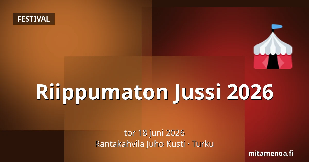 Riippumaton Jussi 2026 — Rantakahvila Juho Kusti, Åbo