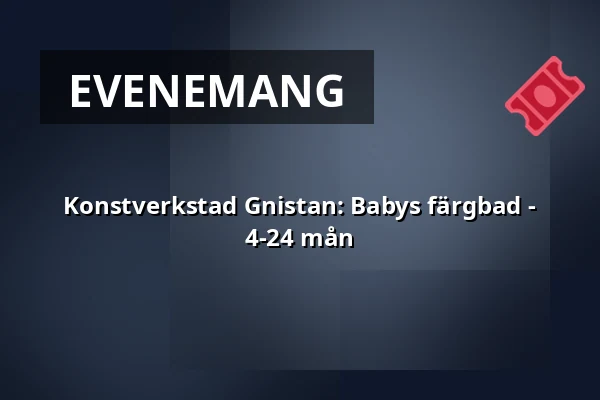 Konstverkstad Gnistan: Babys färgbad - 4-24 mån — Annantalo, Helsingfors