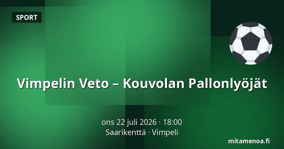 Vimpelin Veto – Kouvolan Pallonlyöjät — Saarikenttä, Vimpeli