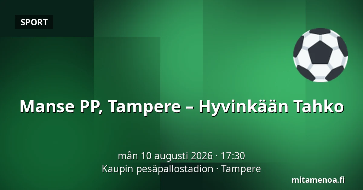 Manse PP, Tampere – Hyvinkään Tahko — Kaupin pesäpallostadion, Tammerfors