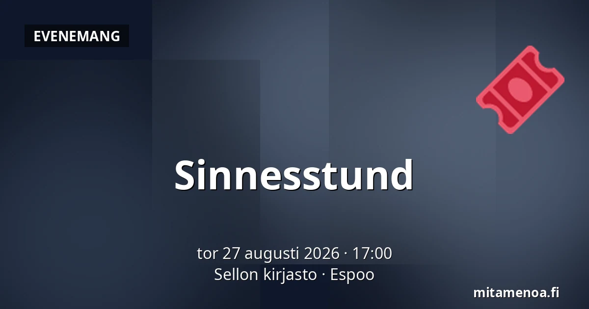Sinnesstund — Sellon kirjasto, Esbo