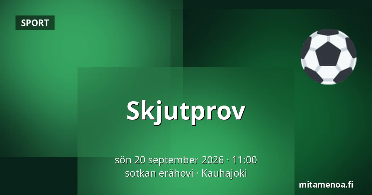 Skjutprov — sotkan erähovi, Kauhajoki