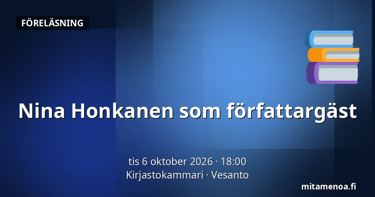 Nina Honkanen som författargäst — Kirjastokammari, Vesanto