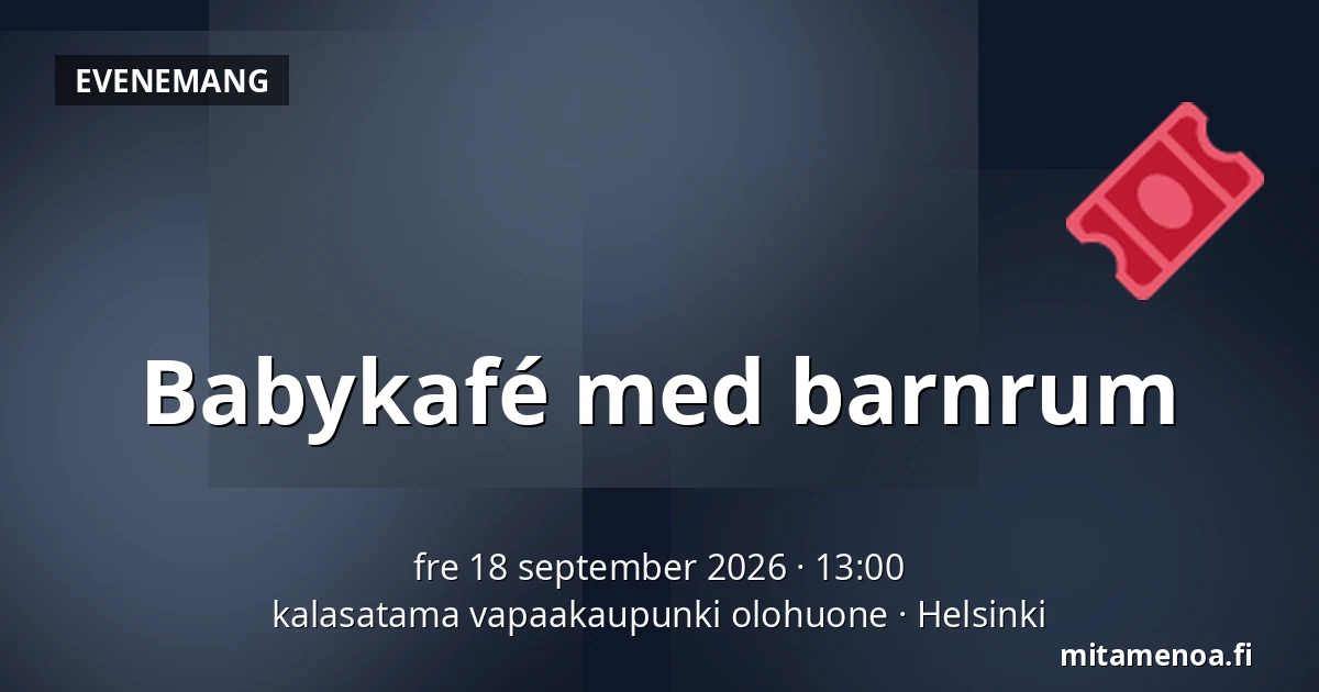 Babykafé med barnrum — kalasatama vapaakaupunki olohuone, Helsingfors