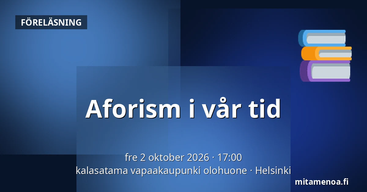 Aforism i vår tid — kalasatama vapaakaupunki olohuone, Helsingfors