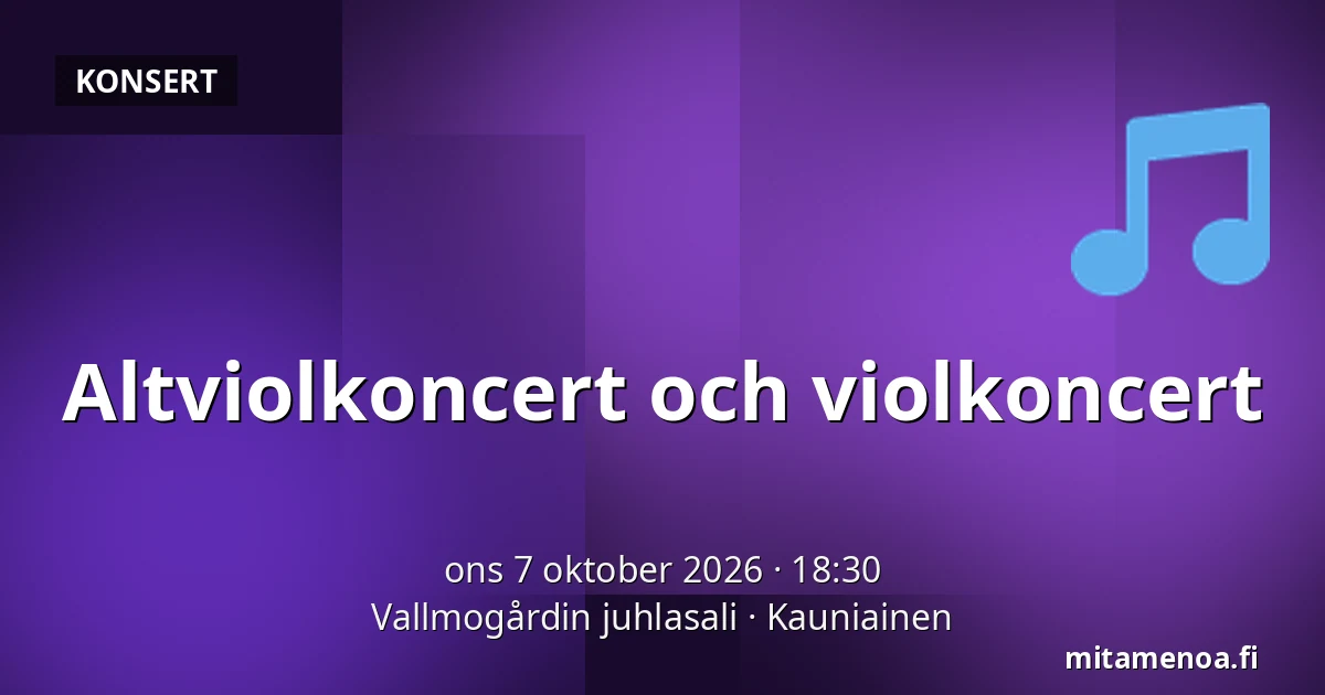 Altviolkoncert och violkoncert — Vallmogårdin juhlasali, Grankulla