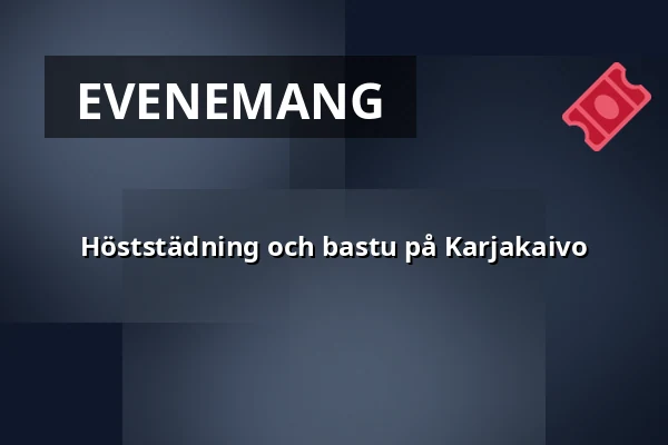 Höststädning och bastu på Karjakaivo — karjakaivon saunatupa, Esbo